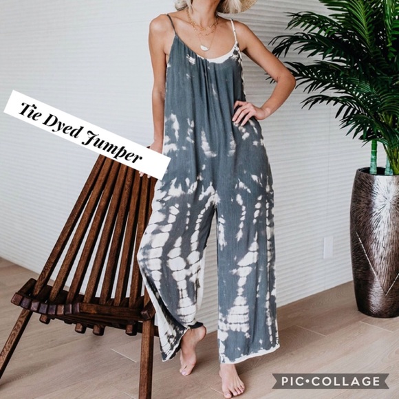 Blu Trends Pants - 1 Left! Steel Blue & White Tie Dyed Jumper